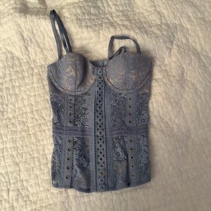 Light blue lace corset with light padding